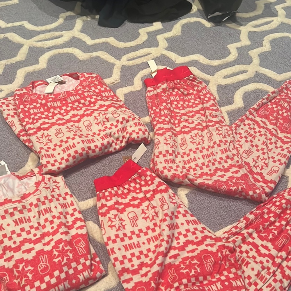 Victorias Secret PJs - two pairs. Bottoms are an XS and Tops are a small.